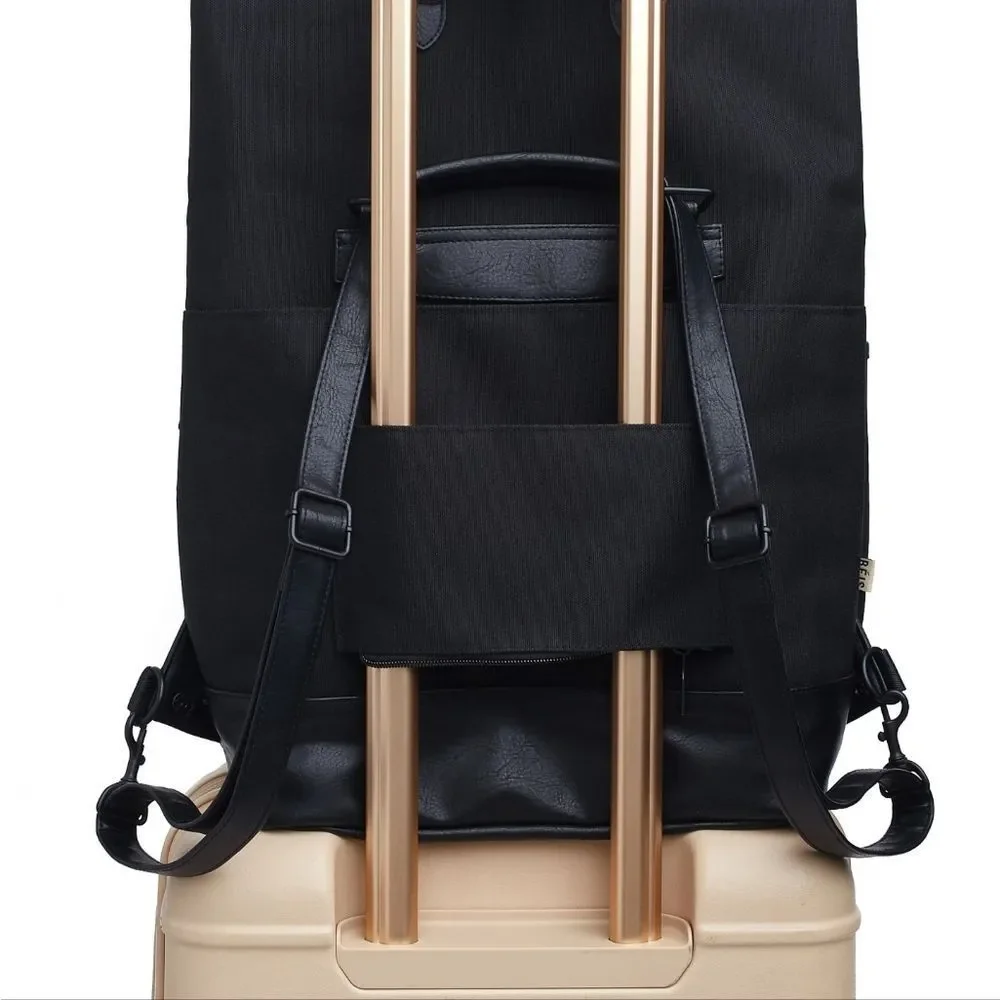 BEIS Black Travel Backpack Tote